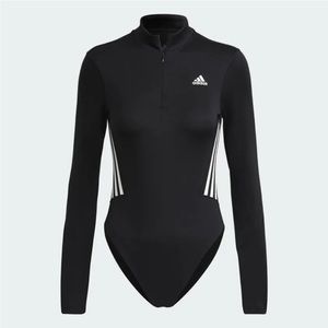Adidas Badge of Sport Women's XL Long Sleeve Mesh Back Leotard Bodysuit